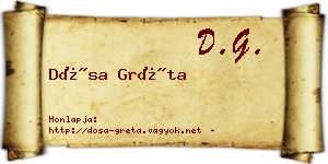 Dósa Gréta névjegykártya